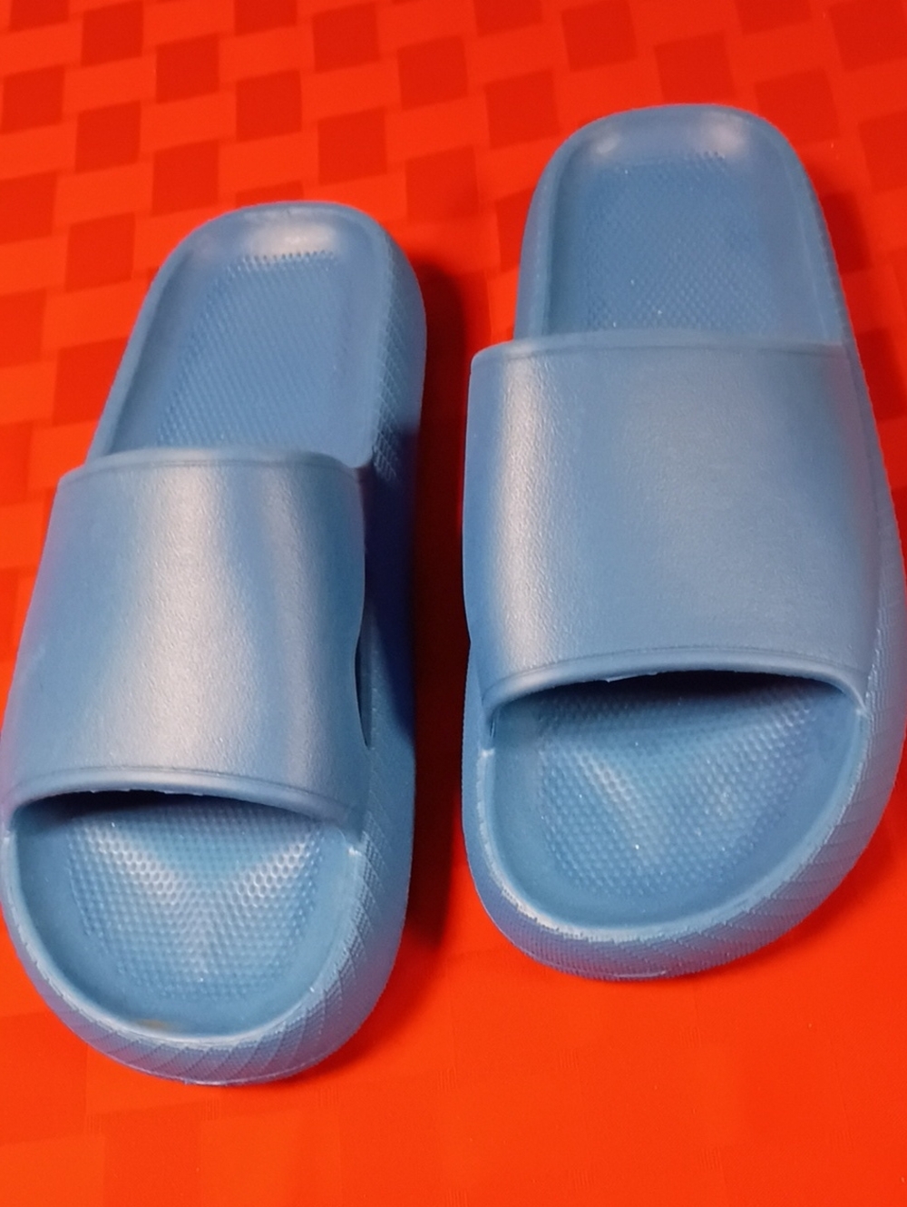 A196 Light Blue Casual Slide Sandals - Men's Slip-On Loafers